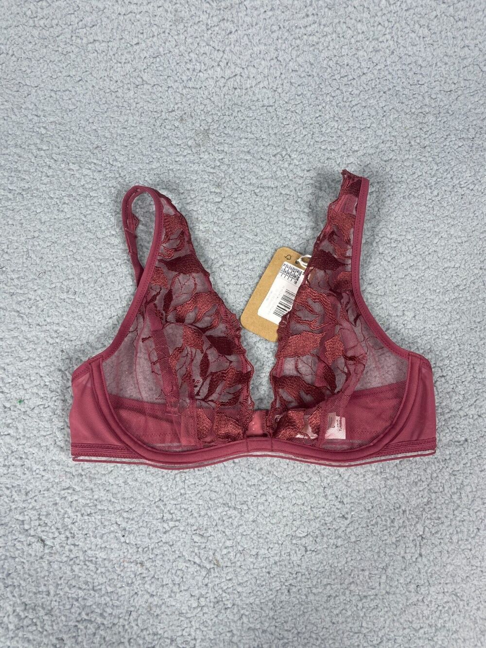 Maison Lejaby Womens Size 32C Sin Triangle Underwire Rose Lace Bra NWT